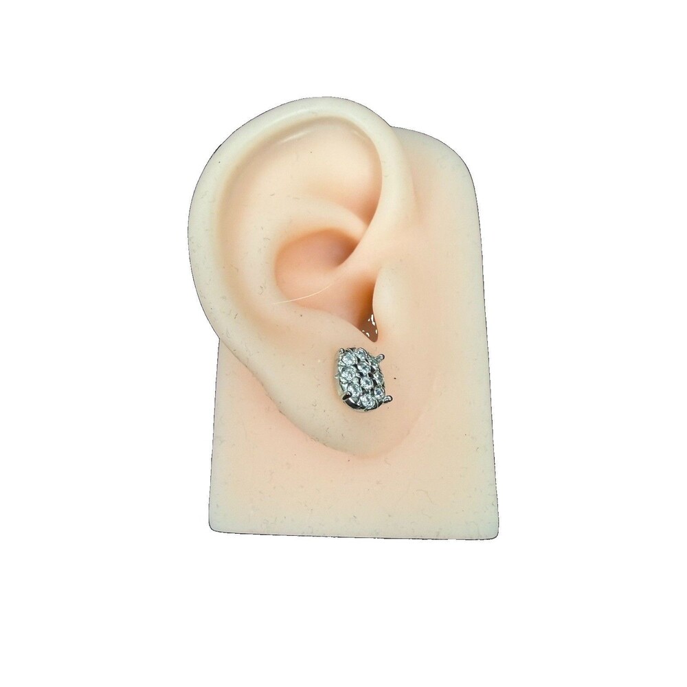 Sterling Silver Flower Cluster Moissanite Earrings